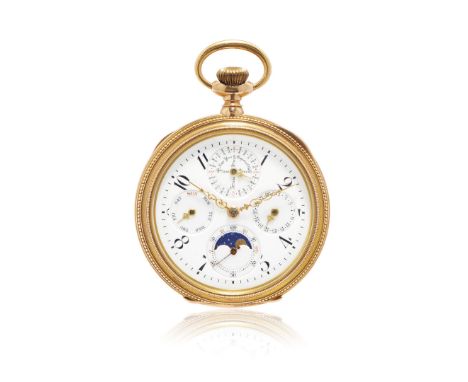 CHARLES MEYLAN PERPETUAL CALENDAR IN GOLD, 1900s - CHARLES MEYLAN PERPETUAL CALENDAR IN GOLD, 1900S Case: n. 6530 347, four-b