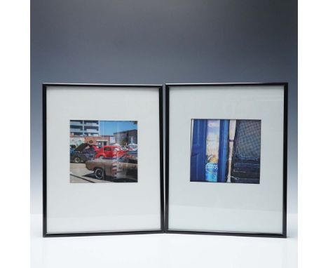 This two-piece framed photograph set captures vivid Americana details through a contemporary street photography lens. One pie