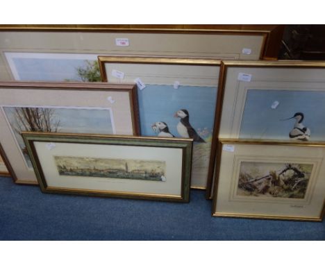 DAVID SHEPHERD: A signed limited edition print 'An African Landscape', a watercolour by Hamish Murray of a wading Avocet, ano