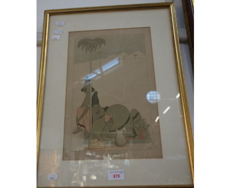 MAX BEERBOHM: 'Omar Khayyam', lithograph