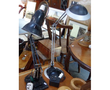 HERBERT TERRY &amp; SONS LTD: A black painted vintage angle poise lamp and another lamp