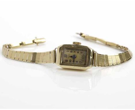 EARLY TWENTIETH CENTURY LADY'S FOURTEEN CARAT GOLD COCKTAIL WATCH
by Vogt, signed manual wind movement, the signed dial with 