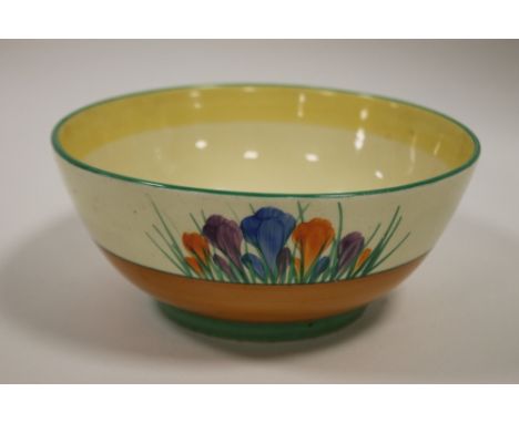 A CLARICE CLIFF ROYAL STAFFORDSHIRE CROCUS PATTERN ART DECO CERAMIC BOWL 