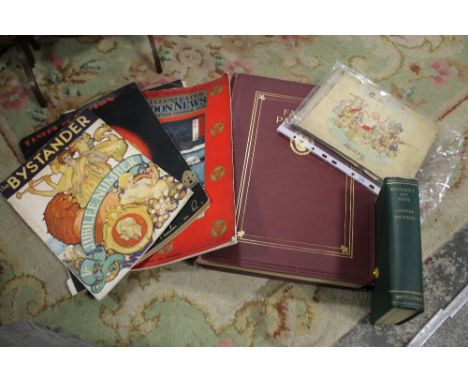 TWO BAGS OF BOOKS TO INC DICKENS BOOKS TOGETHER WITH VINTAGE CIGARETTE CARDS ETC