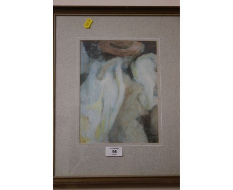 A FRAMED AND GLAZED JACQUES DE MOL MIXED MEDIA STUDY OF A FEMALE NUDE