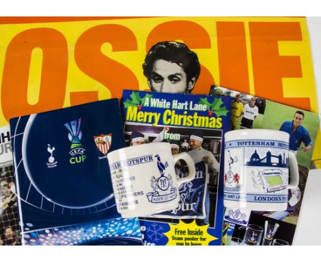 Tottenham Hotspur, newspaper cuttings 1960/70s, FA cup final poster Forest 18th May 1991, calendar 1992, Ardilles poster Sund