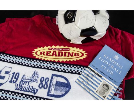 Reading FC, memorabilia that includes programmes V Man utd 1992, Steve Hetzke testimonial, Simod Cup final, 1957 V Plymouth, 
