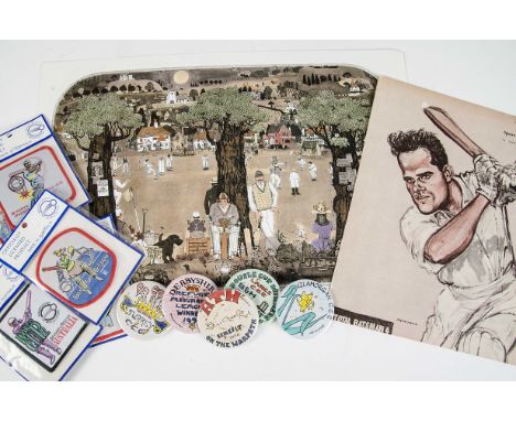 Cricket, a large collection of prints, some framed with card, others framed and glazed, seventy five plus of prints 'Game of 