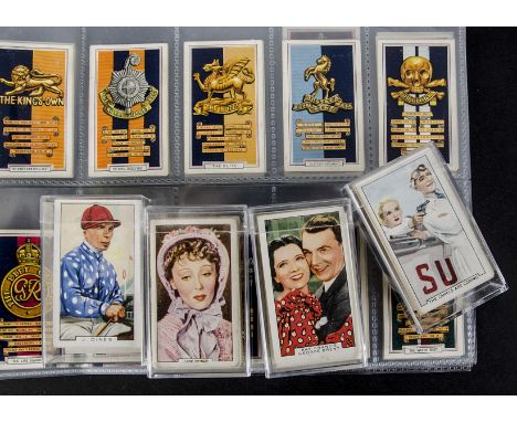 Cigarette Cards, Gallaher's complete sets, Army Badges, Famous Jockeys (blue print), Shots from Famous Films, My Favourite Pa