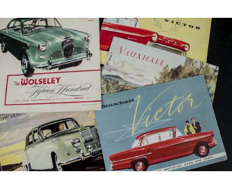 Motoring, vintage dealer brochures, good selection including, Vauxhall Velox, Victor, Armstrong Siddeley Star Sapphire, Wolse