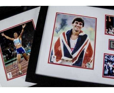 Olympics, two framed and glazed limited edition official sporting memorabilia, Sebastion Coe 2/100 photograph signed 23" X 18