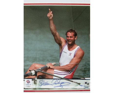 Olympics, two framed and glazed limited edition official sporting memorabilia, Bradley Wiggins signed photographs 64/212 24" 