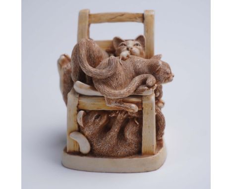 Delightful Harmony Kingdom box figurine titled Rumble Seat, made in England and dated 1996. This finely detailed marble resin