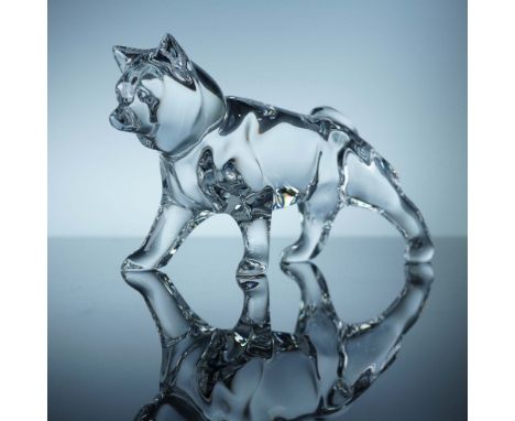 This Baccarat crystal figurine captures the spirited stance and graceful form of the Shiba Inu, a beloved Japanese dog breed 