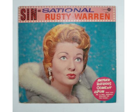 This vintage 12-inch vinyl record features Rusty Warren's "Sinsational," released under Jubilee Records (JGM 2034). Known for