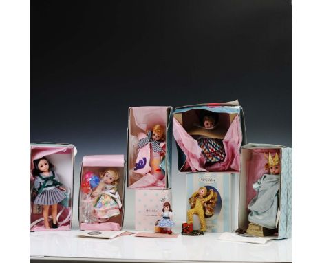 A delightful group of six Madame Alexander dolls, each presented in its original box. These dolls feature beautifully detaile