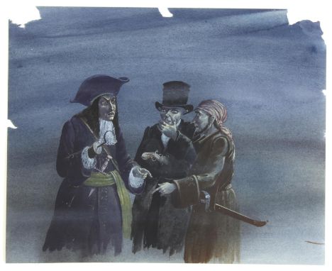 Jackanory, Peter Pan, ill.Paul Birkbeck 1939-2019, written by J M Barrie,  read by Jan Francis, Captain Hook with two other p