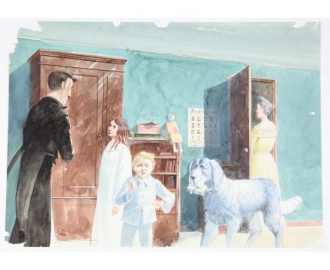 Jackanory, Peter Pan, ill.Paul Birkbeck 1939-2019, written by J M Barrie,  read by Jan Francis, Mr and Mrs Darling and Nana i