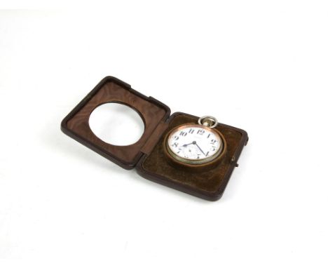 Swiss Goliath pocket watch, the enamel dial with Arabic numerals and subsidiary seconds dial, eight day movement, in a fitted