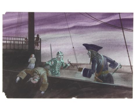 Jackanory, Peter Pan, ill.Paul Birkbeck 1939-2019, written by J M Barrie,  read by Jan Francis, On board The Jolly Roger, Pet
