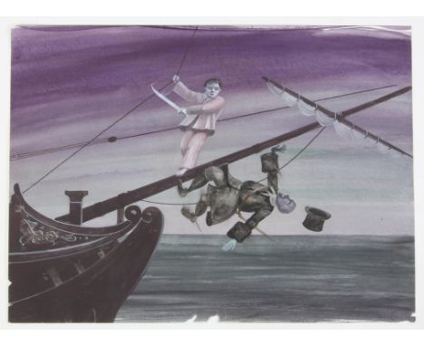 Jackanory, Peter Pan, ill.Paul Birkbeck 1939-2019, written by J M Barrie,  read by Jan Francis, On board The Jolly Roger, one