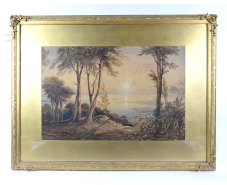 R. T. Atkinson (British, nineteenth century), coastal scene with trees to foreground (1836). Watercolour. Signed and dated lo