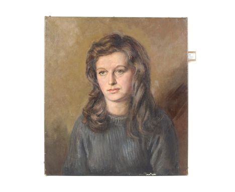 R. Lewis (British, twentieth century), 'Bradshaw's Daughter', portrait of a woman. Oil on canvas. Image size 54 x 49cm.
