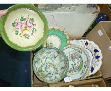 A small quantity of china including Royal Coronaware 'Rosetta' bowl, Spode plate etc, some a/f.