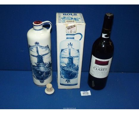A bottle of 2005 vintage Claret and a bottle of Bols liqueur, boxed, both 75 cl.