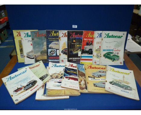 Twenty vintage 'The Autocar' magazines from 1952-1957.