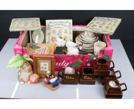 Mixed Lot of Ceramics including Wedgwood Beatrix Potter Boxed Collectors Plates, Moneyboxes and Tea Ware, Carltonware Walking