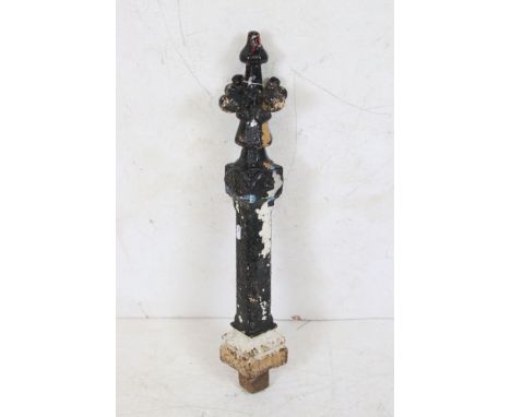 Antique Painted Cast Iron Post Finial, 64cm long 