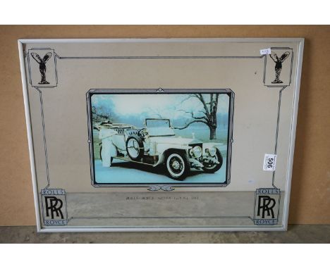 Rolls Royce advertising mirror depicting vintage car 