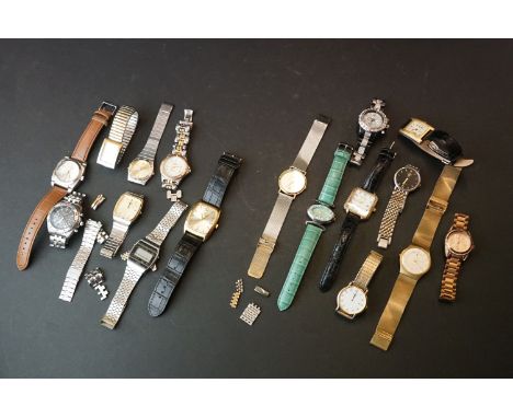 Group of gents watches, to include Christian Lars, Pulsar, Skagen Denmark, Timex LCD, Klaus Kobec, Marcel Drucker etc 
