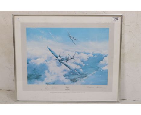 Robert Taylor first edition Spitfire print, signed by Douglas Bader 