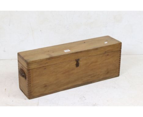 Vintage waxed and polished pine tack box 