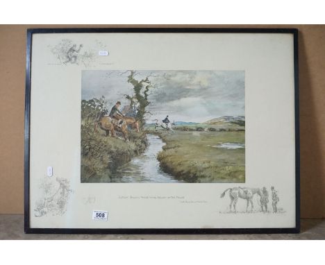 Charles Johnson Payne ' Snaffles ' Print titled ' Great Banks there was below in the fields ' signed in pencil to the margin,