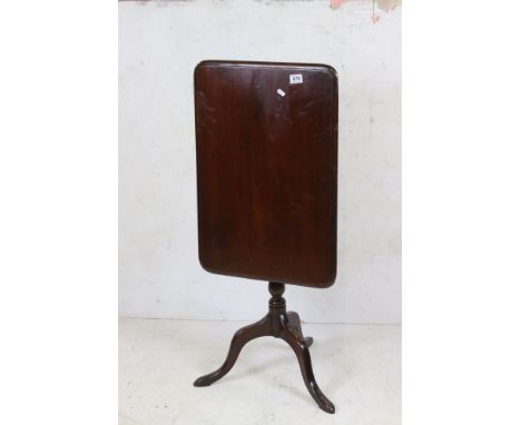 Victorian mahogany tilt top pillar table with square top