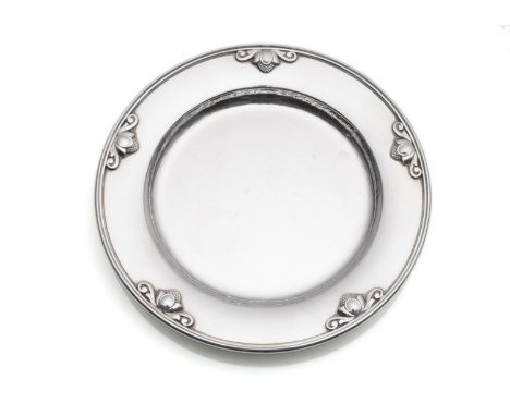 Kleiner Silber Teller Nr. 642DJohan Rohde für Georg Jensen, nach 1945D. 15 cmAm Boden punziert DESSIN "R" H10 DENMARK. Georg 