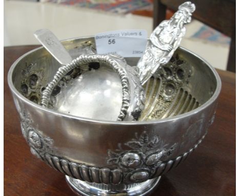 HM silver Flatware,Victorian Exeter Hallmarked salt and Victorian silver bowl