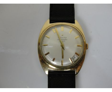A 9ct gold Zenith automatic wristwatch with date apeture at 4 o clock position model no. 28800