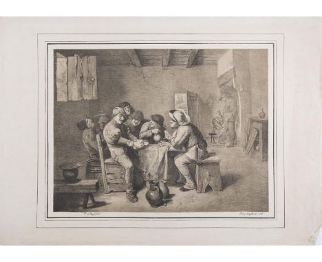 A COLLECTION OF INTERIOR SCENES, comprising:Maleuvre after Craesbeek, Le Rou Pilleur, 19th century, engraving, 37.5 x 26cm;  