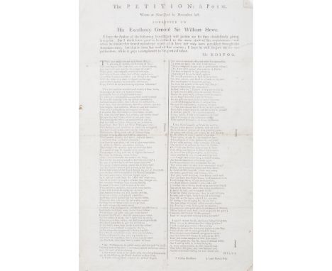 THE AMERICAN WAR OF INDEPENDENCEThe Petition: a poem,wrote at New York in December last, addressed to His Excellency General 