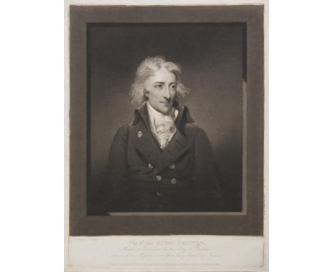 GILBERT STUART (1755 - 1828)The Rt. Hon. Henry GrattanBlack and white mezzotint by C. H. HodgesPublished 15th November 1792 b