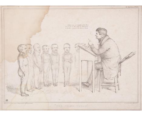 H. B (DOYLE) The Irish Tutor Political cartoon of O’Connell lecturing the English Government on Repeal,Lithograph by Ducotés 