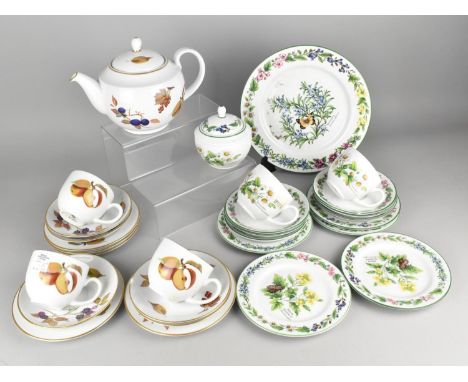 A Collection of Royal Worcester Teawares to Comprise Evesham Teapot, Three Cups, Five Saucers and Five Side Plates Together w