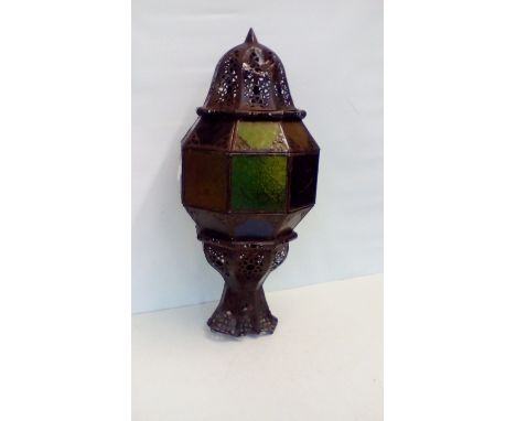 Turkish Metal and Glass Lantern 60cm Height