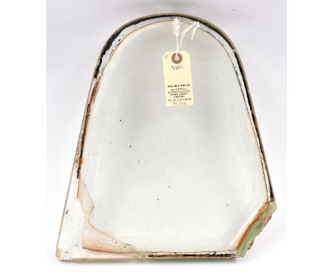 An original bullet proof glass windscreen from a WWII Supermarine Spitfire, the lower edge marked WT 3910. Generally GC (one 