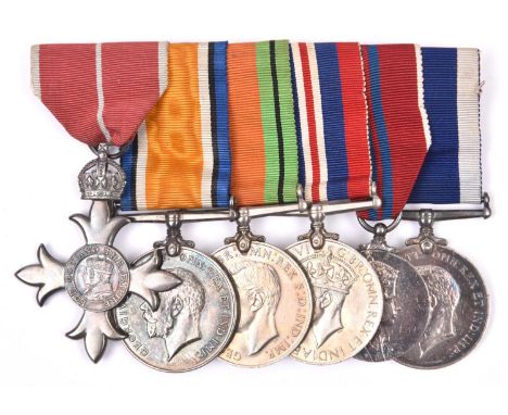 Six: MBE, Military, 2nd type, BWM (PLY 20136 Pte J W Johnson RMLI), Defence, War Medal, Coronation 1953, Naval LS &amp; GC, G