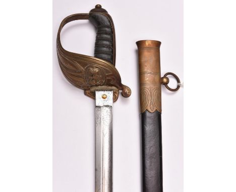 A Victorian 1846 pattern naval sword for Masters, Mates, Midshipmen and Warrant Officers, b lade 31½” by Joliffe &amp; Sons, 